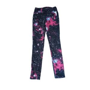 Blackheart Hot Topic Galaxy Nebula Super Skinny Jeans Womens 0 NWT Space Print